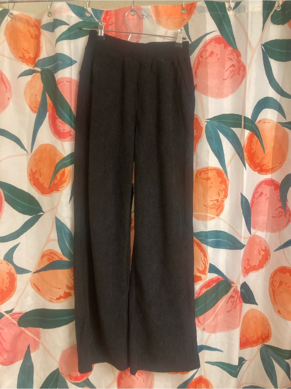 HALARA corduroy s Black Wide-Leg trousers